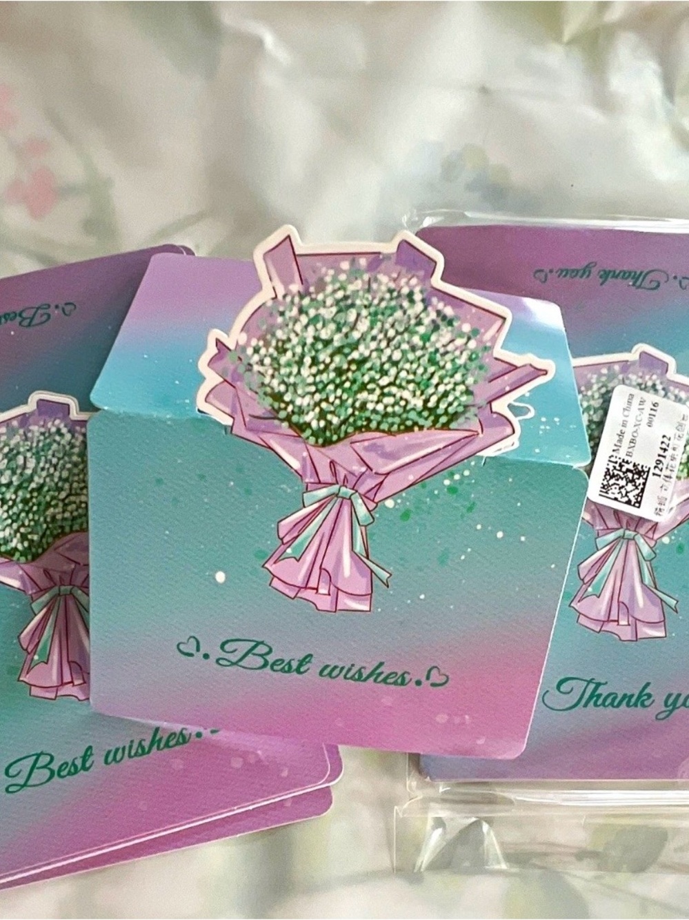 Thank You & Best Wishes Pop-up Greeting Cards, Floral Bouquet
Multicolor X20